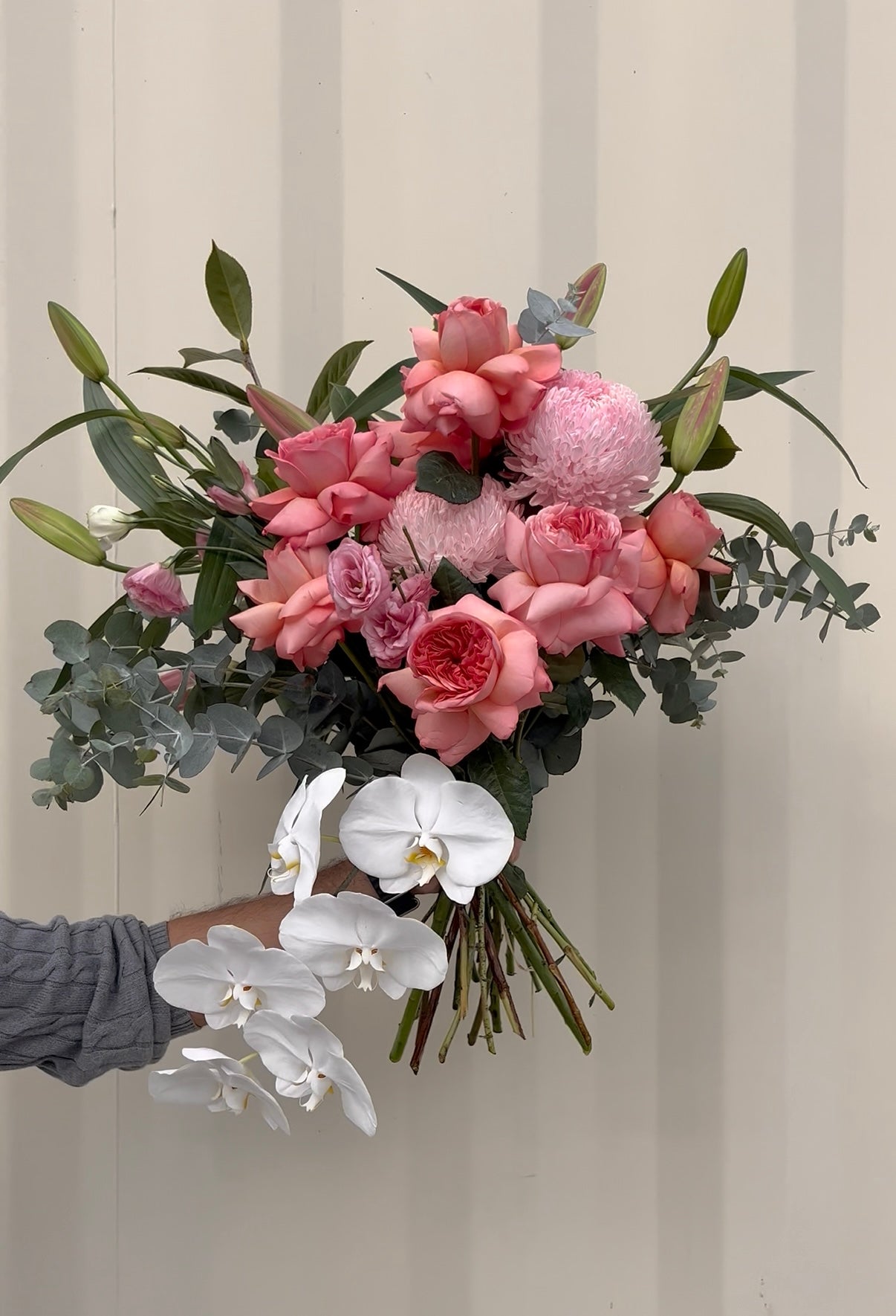 The Orchid Lover Modern Front Faced Bouquet