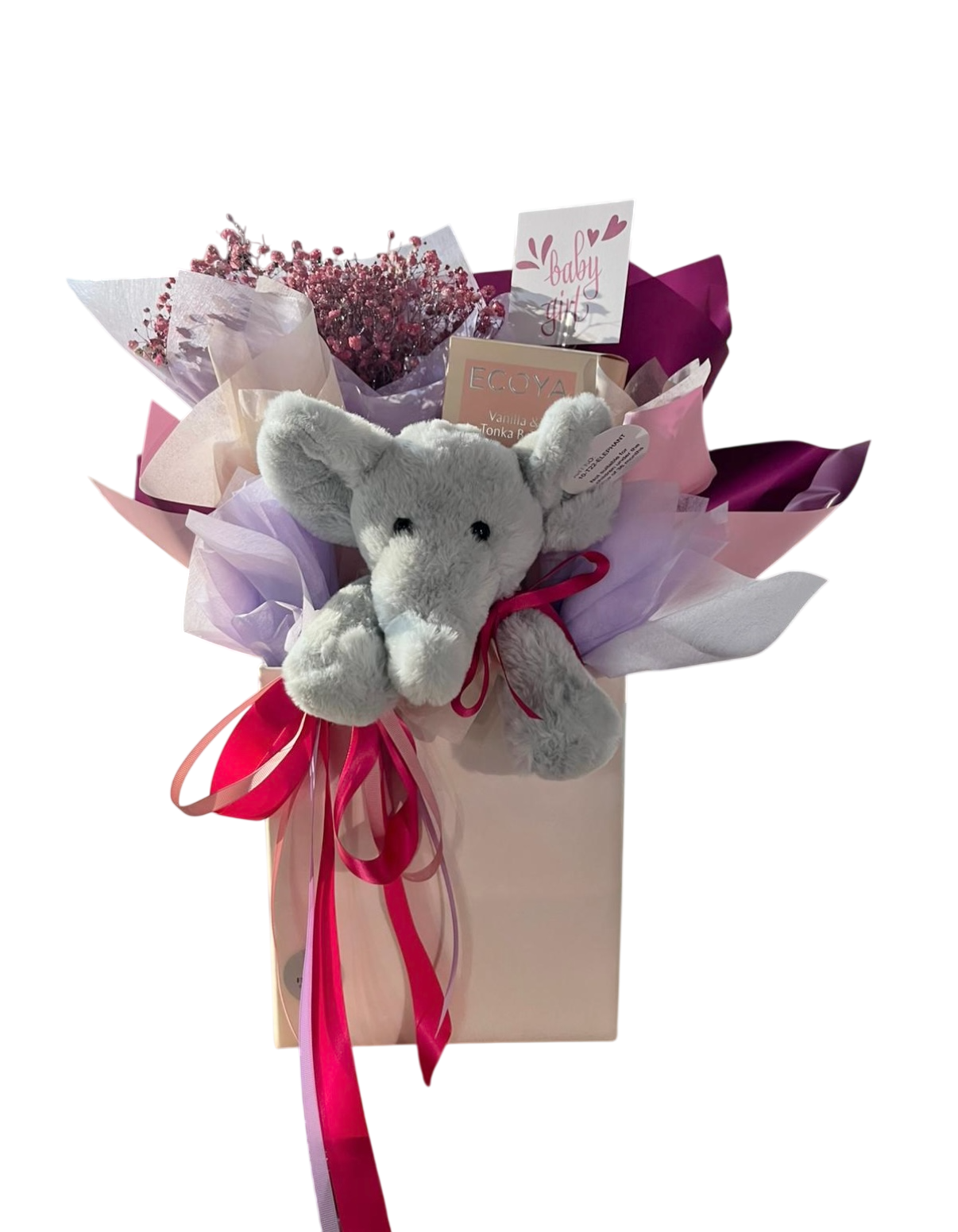 It's a Girl/Boy Baby Hamper Box - With Dried or Fresh Flowers