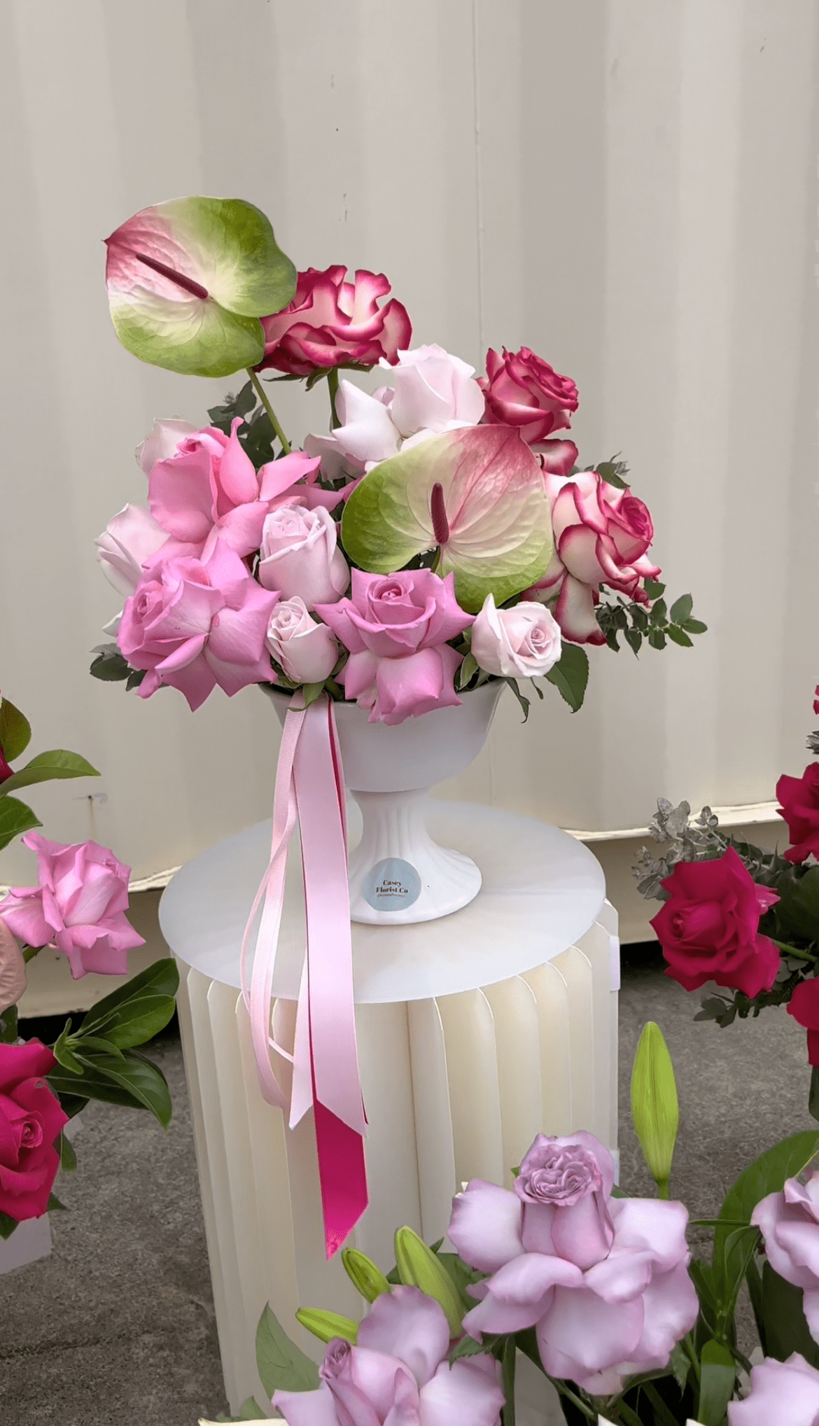 'Charlotte' Bespoke Flower Vase Arrangement - Valentines Limited Edition - Casey Florist Co