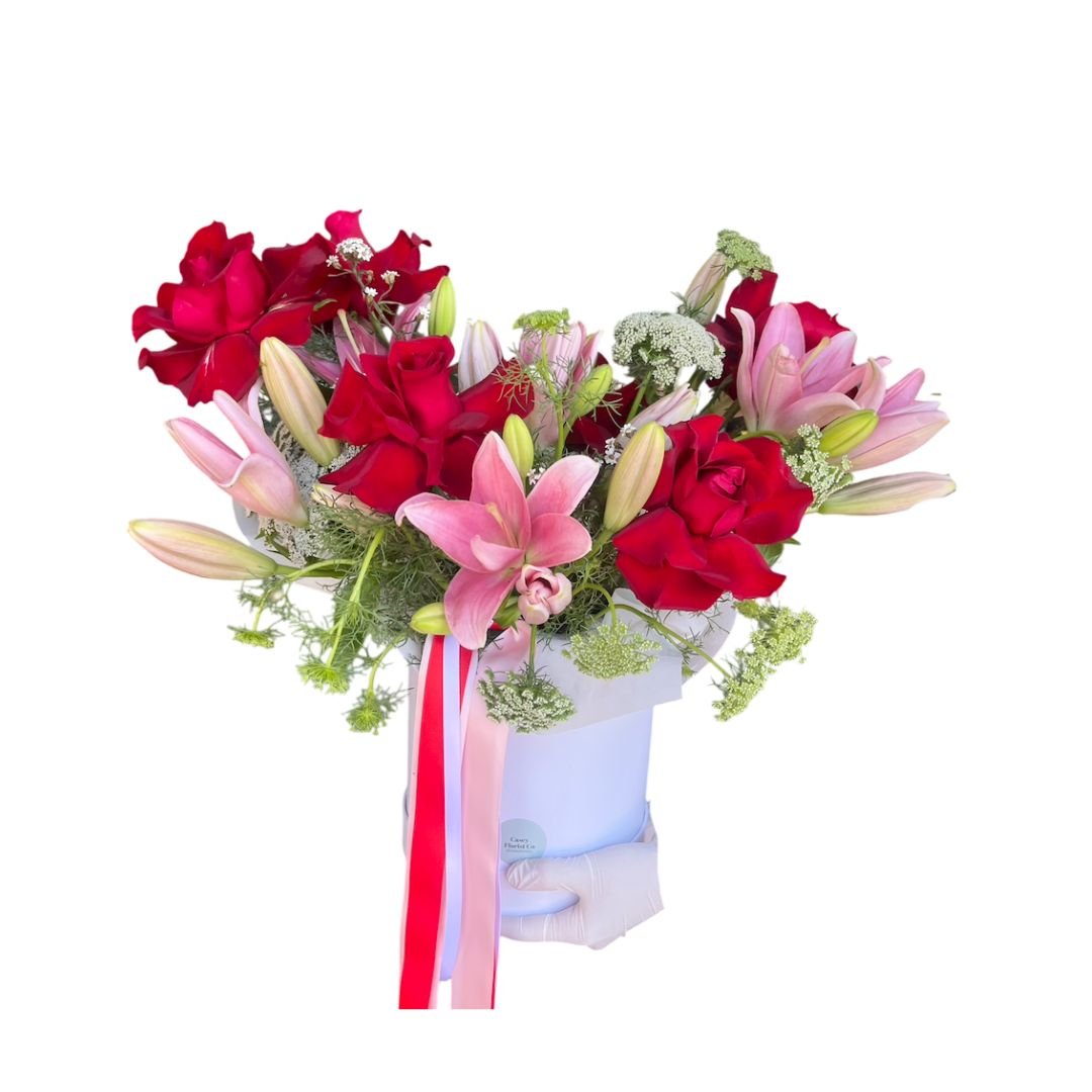 Premium Round Hatbox in Medium - Casey Florist Co