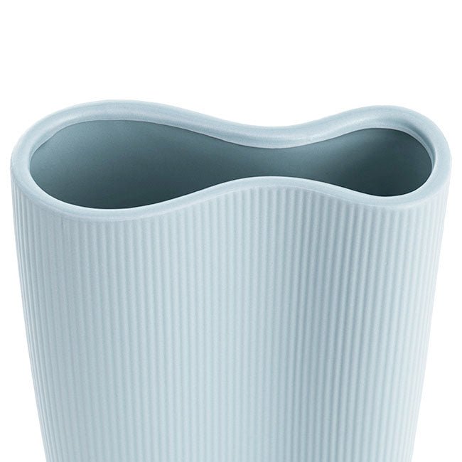 Ribbed Ceramic Infinity Vase - Blue - Casey Florist Co