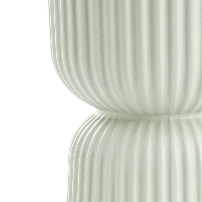 Ribbed Ceramic Round Cyprus Vase - Sage - Casey Florist Co