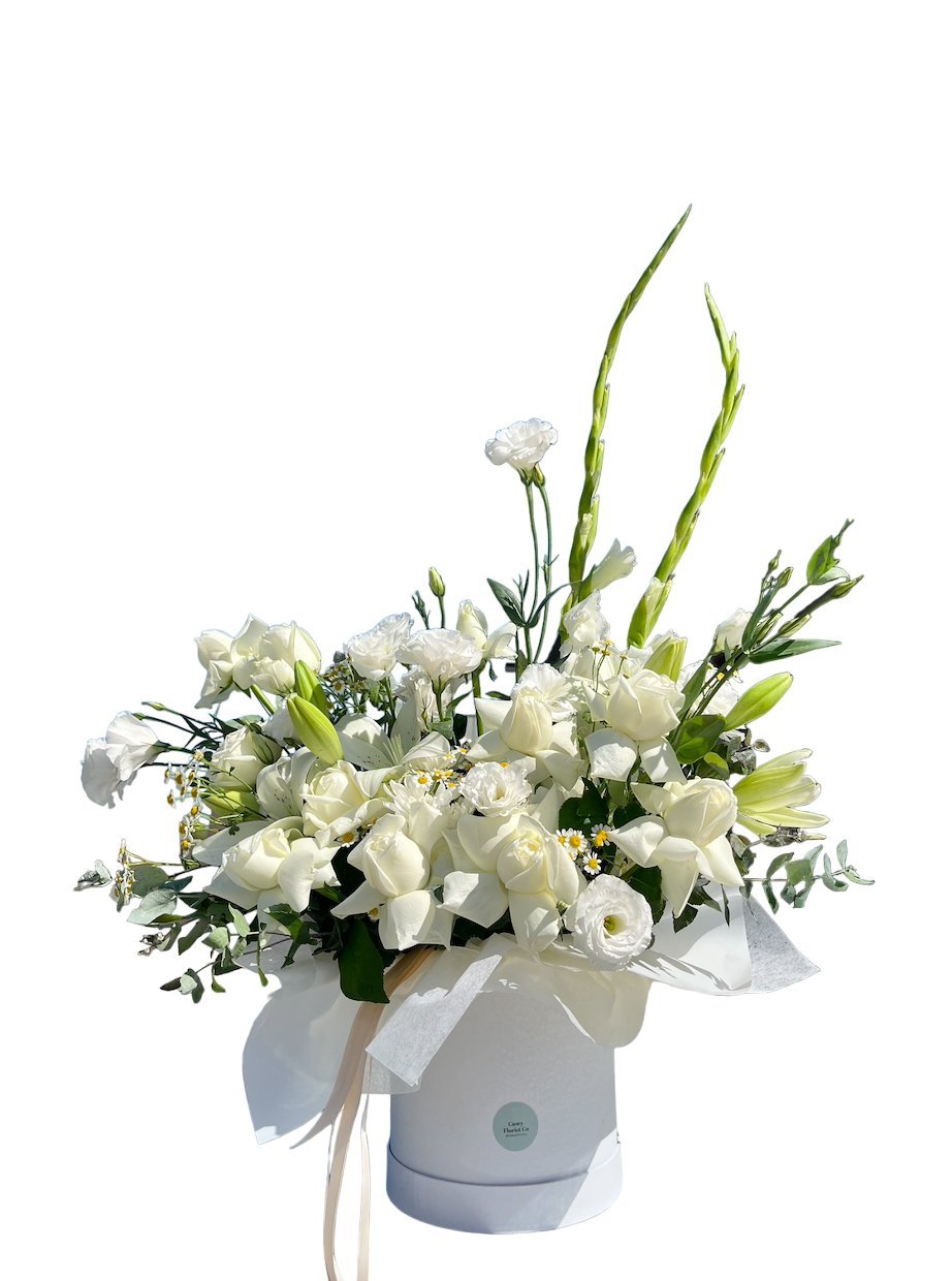 Sympathy - Premium Round Hatbox (3 Sizes) - Casey Florist Co