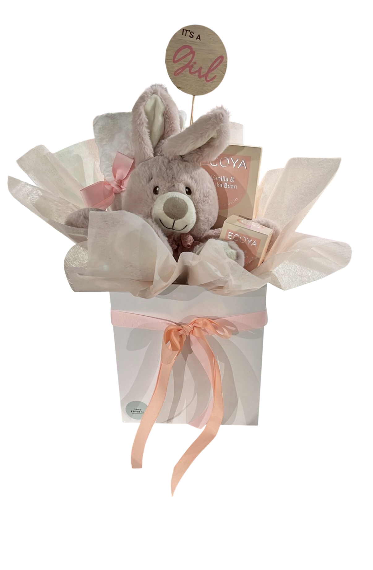 It's a Girl/Boy Baby Hamper Box - With Dried or Fresh Flowers