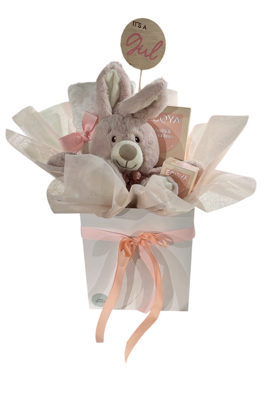 It's a Girl/Boy Baby Hamper Box - With Dried or Fresh Flowers