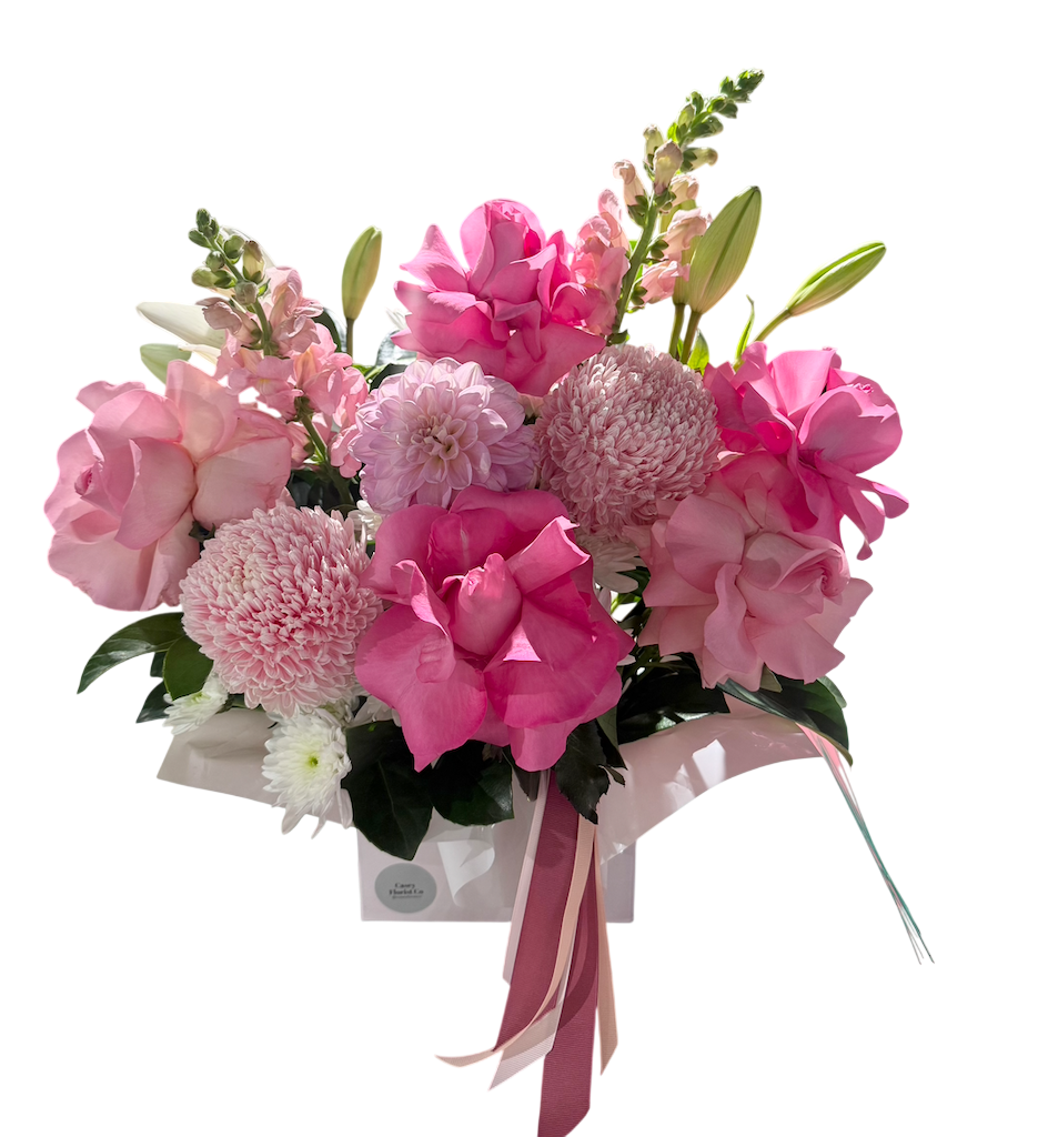 The Square Boxed Seasonal Flower Arrangement