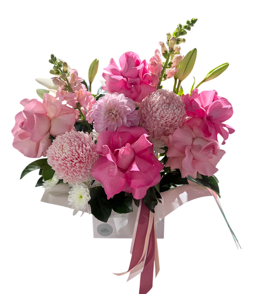 The Square Boxed Seasonal Flower Arrangement