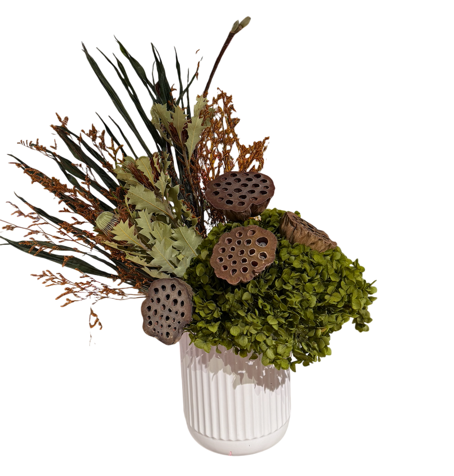 Olive - Dried Flower Vase Arrangement
