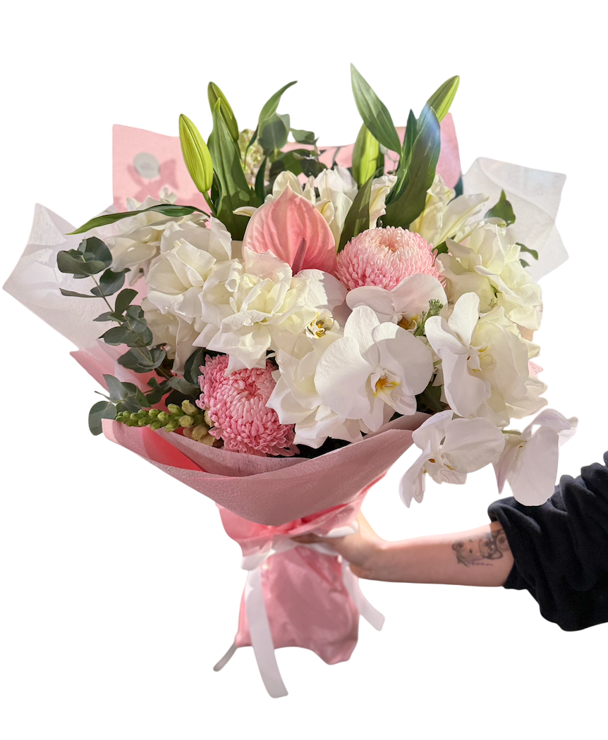 The Orchid Lover Modern Front Faced Bouquet