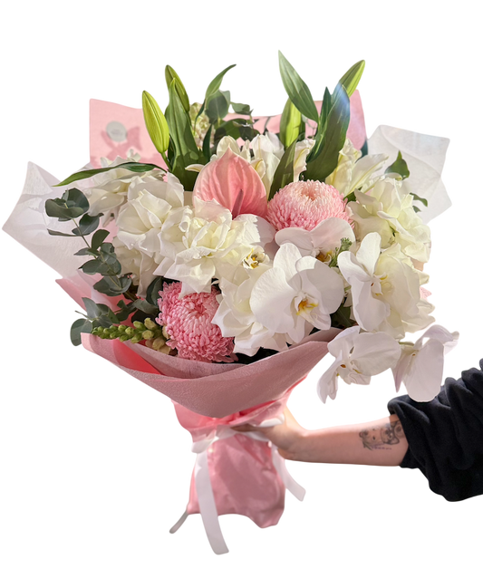The Orchid Lover Modern Front Faced Bouquet