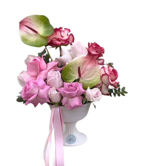 'Charlotte' Bespoke Flower Vase Arrangement - Valentines Limited Edition - Casey Florist Co