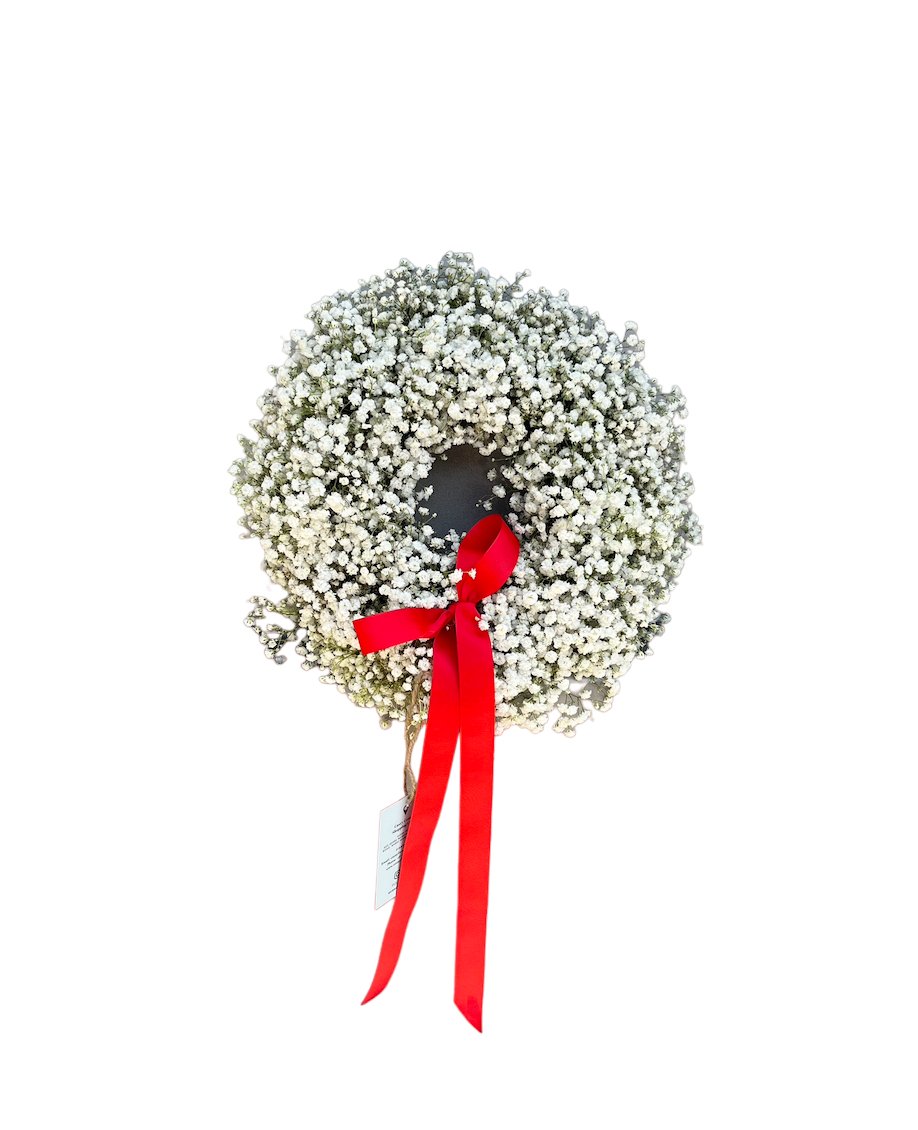 Christmas Wreath - Natives or Baby Breath - Casey Florist Co