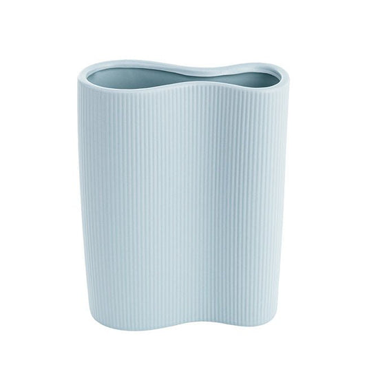 Ribbed Ceramic Infinity Vase - Blue - Casey Florist Co