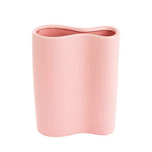 Ribbed Ceramic Infinity Vase - Blush - Casey Florist Co
