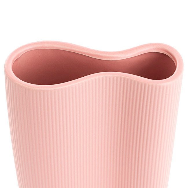 Ribbed Ceramic Infinity Vase - Blush - Casey Florist Co