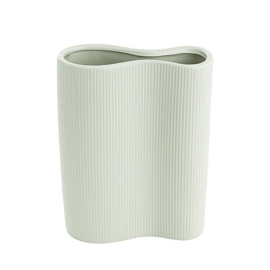 Ribbed Ceramic Infinity Vase - Sage - Casey Florist Co