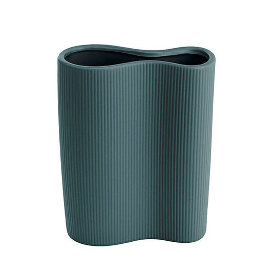 Ribbed Ceramic Infinity Vase - Teal - Casey Florist Co