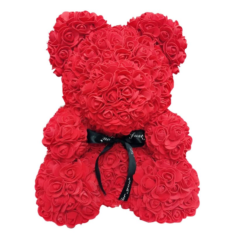 Rose Bear Teddy - Red (2 Sizes) - Casey Florist Co