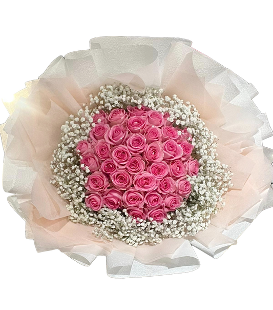 Rose Bouquet with Baby Breath